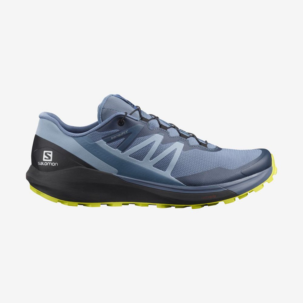 Salomon Israel SENSE RIDE 4 - Mens Trail Running Shoes - Blue/Black (ONGQ-59780)